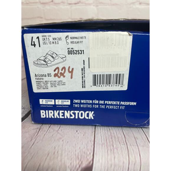 NIB Birkenstock Leather Arizona Habana SIze 41 Unisex - Picture 6 of 6